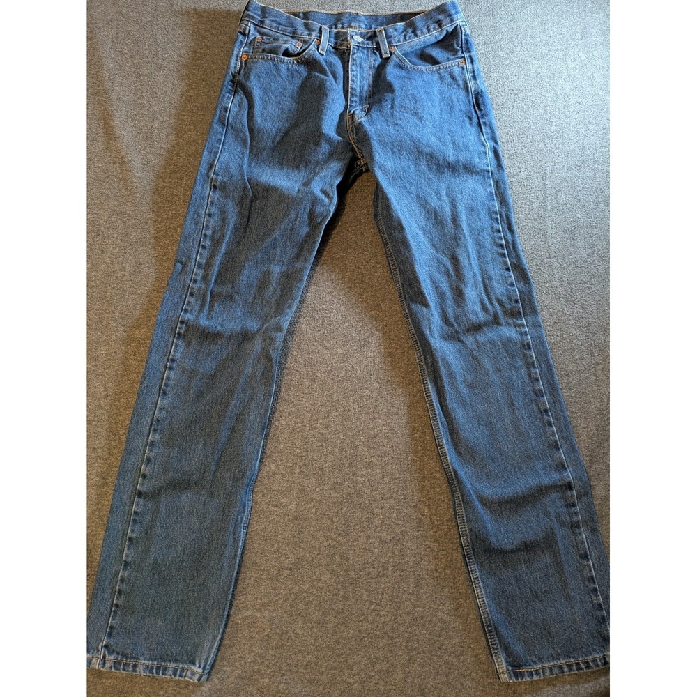 Levi's Jeans Mens 505 Regular Fit 33x36 Tall Blue Denim Straight Leg 00505-4886